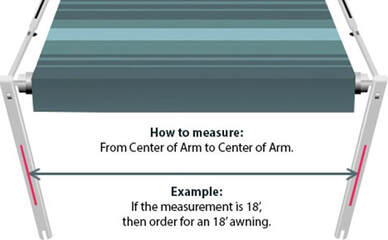 A diagram showing how to measure from center arm to center arm