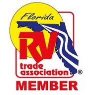 The Florida RV Trade Association logo with text saying 